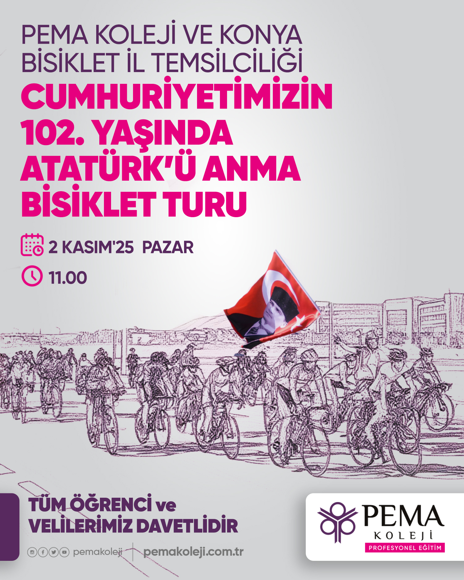 CUMHURİYETİMİZİN 102. YAŞINDA ATATÜRK'Ü ANMA BİSİKLET TURU